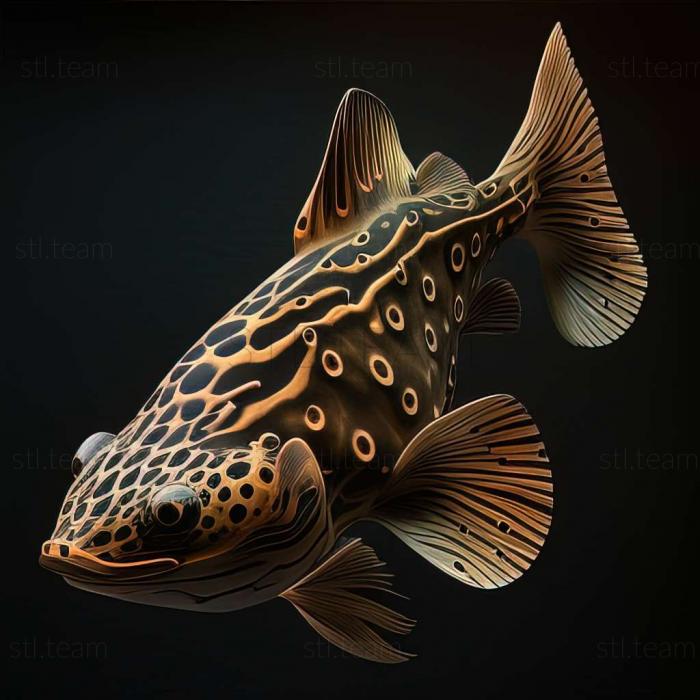 3D model Leopard catfish fish (STL)