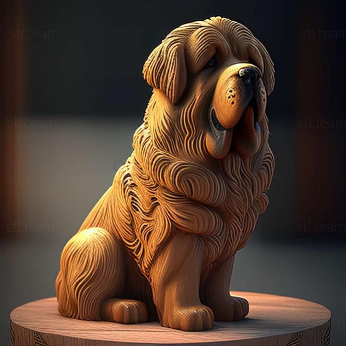 3D model Tibetan Mastiff dog (STL)