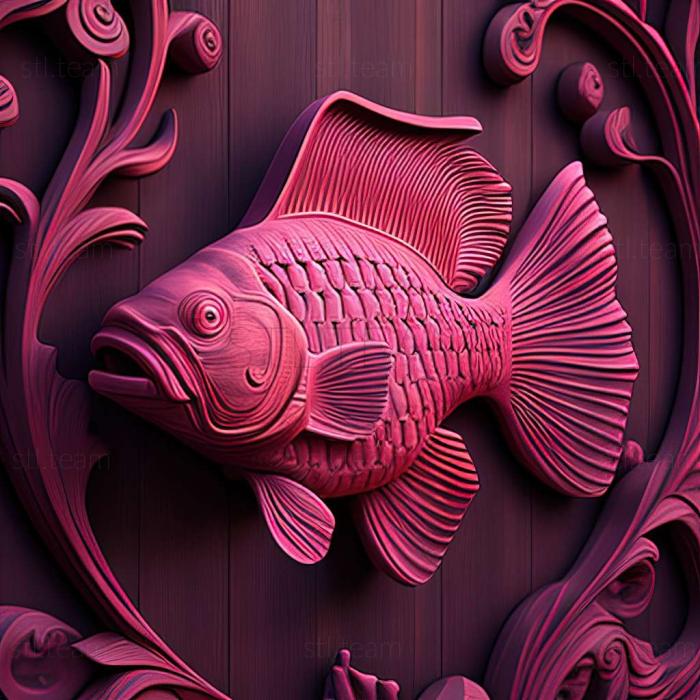 3D model Pink munchausia fish (STL)