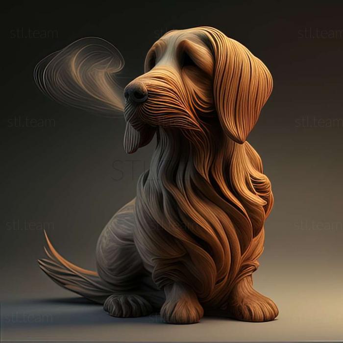 3D model Dutch smokehond dog (STL)