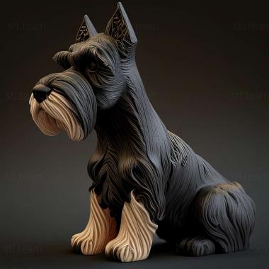 3D model Zwergschnauzer dog (STL)