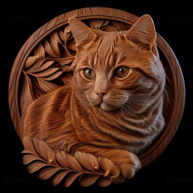 3D model American Wirehair cat (STL)