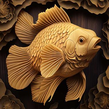 3D model Lion   headed ranchu fish (STL)