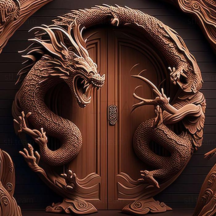 door with CHINA DRAGONS