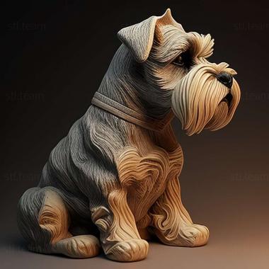 3D model Zwergschnauzer dog (STL)