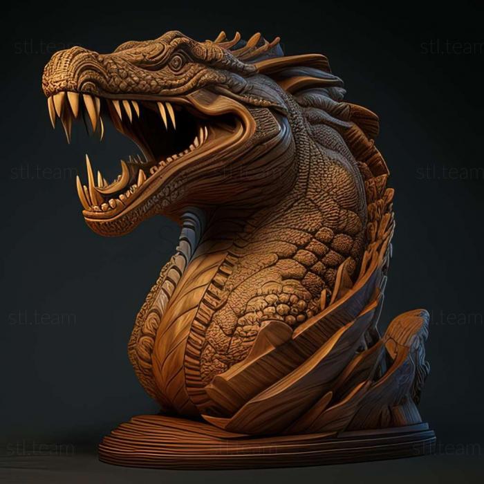 3D модель Відома тварина крокодил Годзілла (STL)