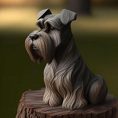 3D model Zwergschnauzer dog (STL)