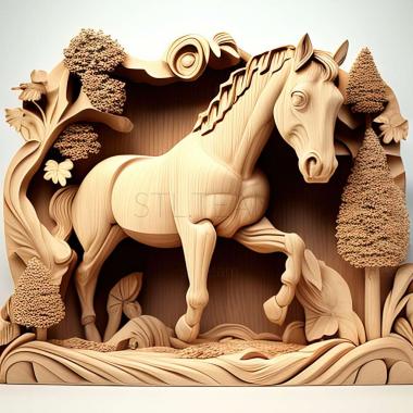 3D модель Дюймовочка карликова кінь знаменита тварина (STL)
