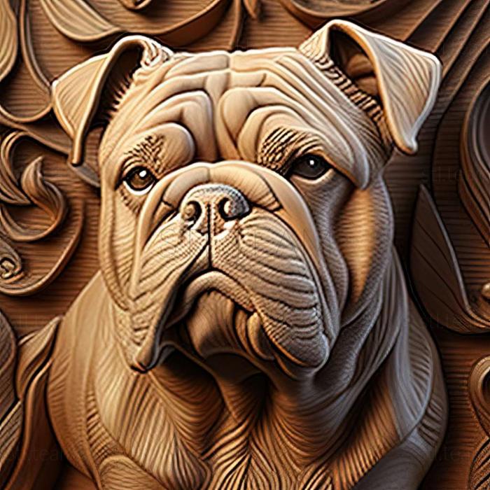 3D model Continental Bulldog dog (STL)