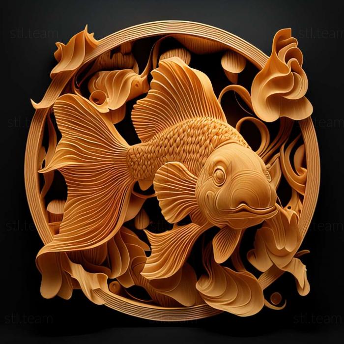 Curly  gilled goldfish fish
