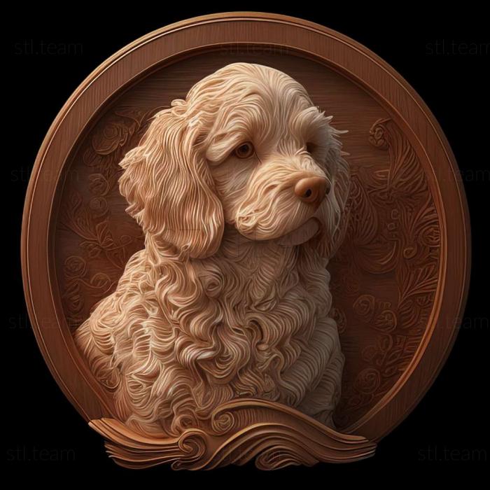 3D модель Chien particolor a poile frise dog (STL)