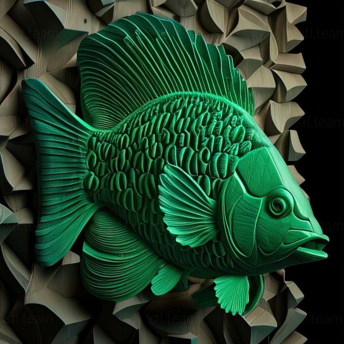 3D model Emerald brochis fish (STL)