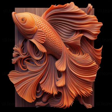 3D model Fighting fish fish (STL)