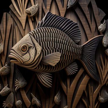 3D model Lobed tsifotilapia zebra fish (STL)