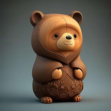 3D модель Маша медведь знаменитое животное (STL)