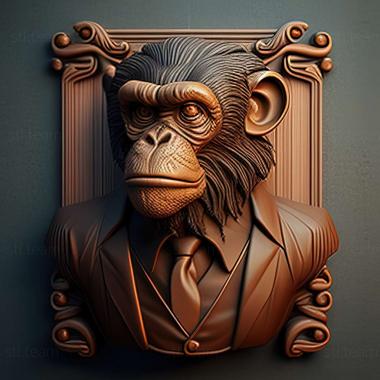 3D model Nim Chimpsky famous animal (STL)