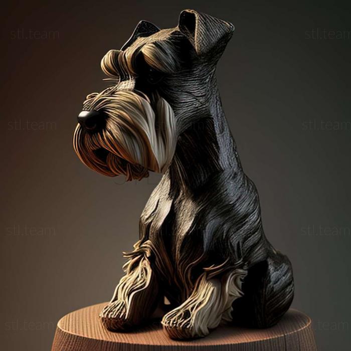 3D model Zwergschnauzer dog (STL)