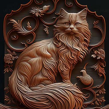 3D model Oriental Longhair cat (STL)