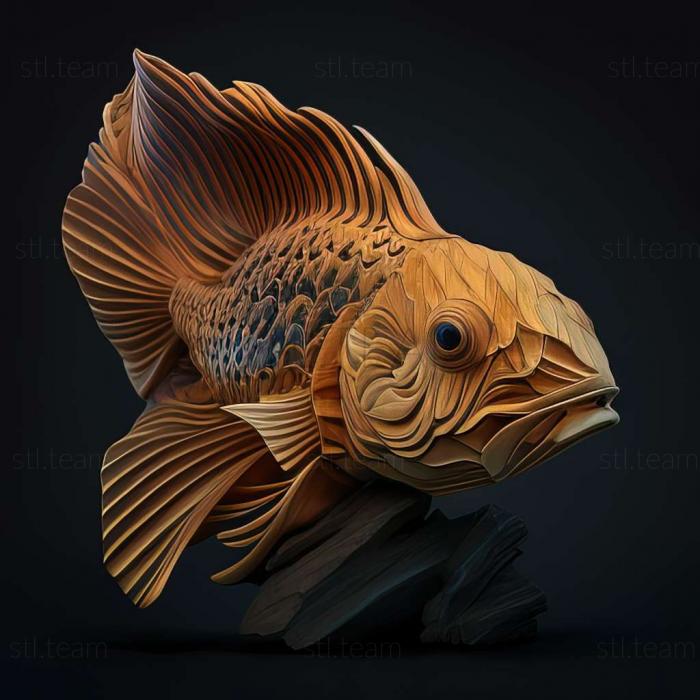 3D model Cichlid hummingbird fish (STL)