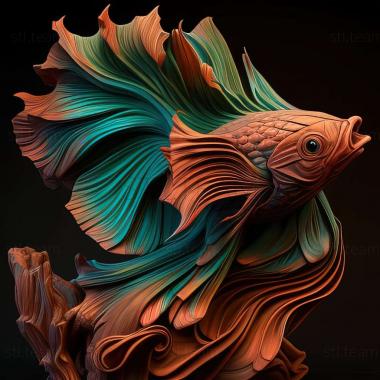 3D model Voilehvostaya fighting fish fish (STL)