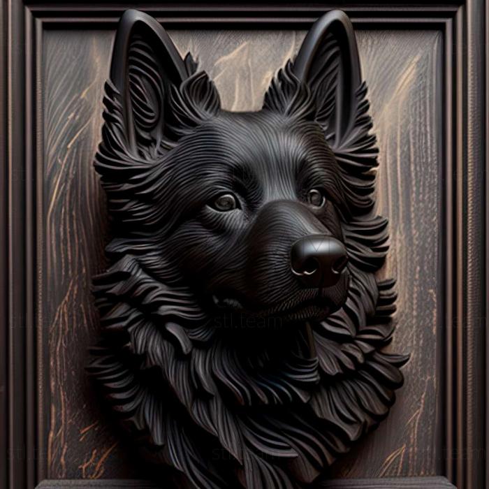 3D model Norwegian Black Elkhound dog (STL)
