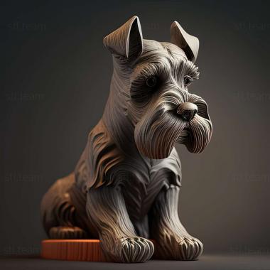 3D model Zwergschnauzer dog (STL)