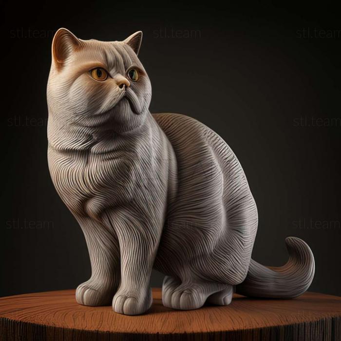 3D model British Shorthair cat (STL)