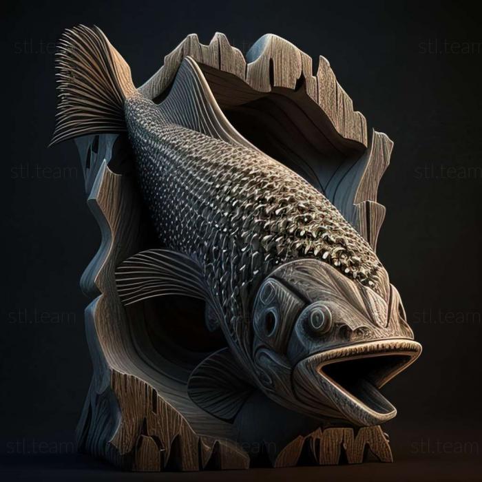 3D модель Кольчужный сомик акантовая рыба (STL)
