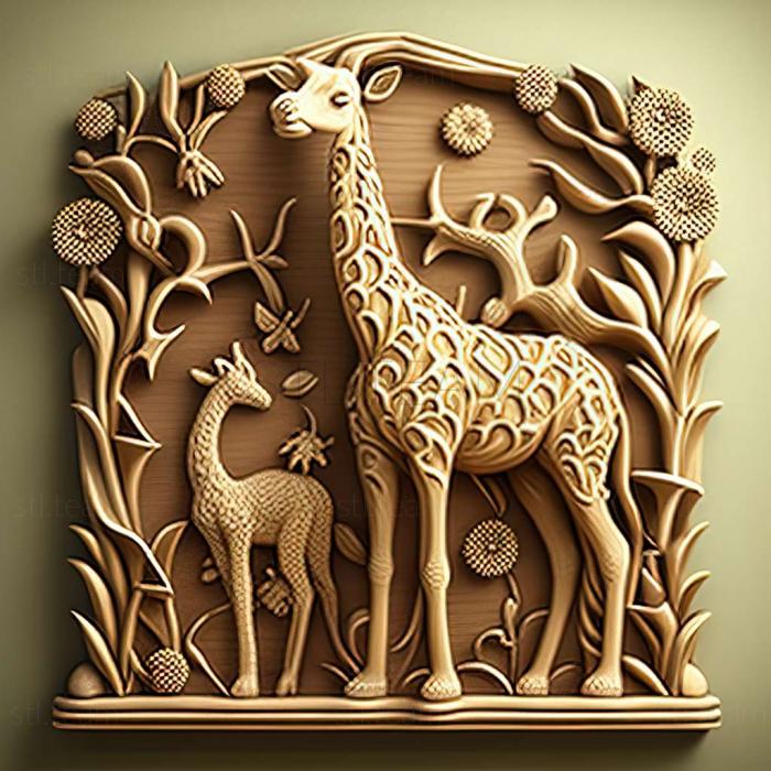 3D model Meadows giraffe famous animal (STL)
