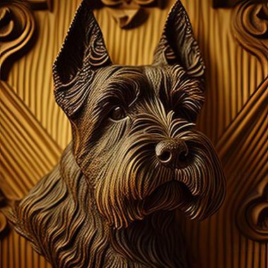 3D model Zwergschnauzer dog (STL)