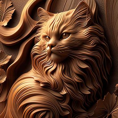 3D model Oriental Longhair cat (STL)