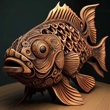 3D model Brocade pterygoplicht fish (STL)