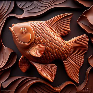 3D model Chocolate oranda fish (STL)