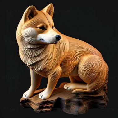 3D model Shikoku dog breed dog (STL)