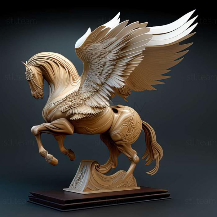 3D model pegasus carved armour on stand (STL)