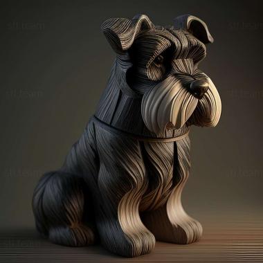 3D model Zwergschnauzer dog (STL)