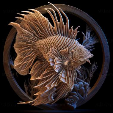 3D model Indian lionfish fish (STL)