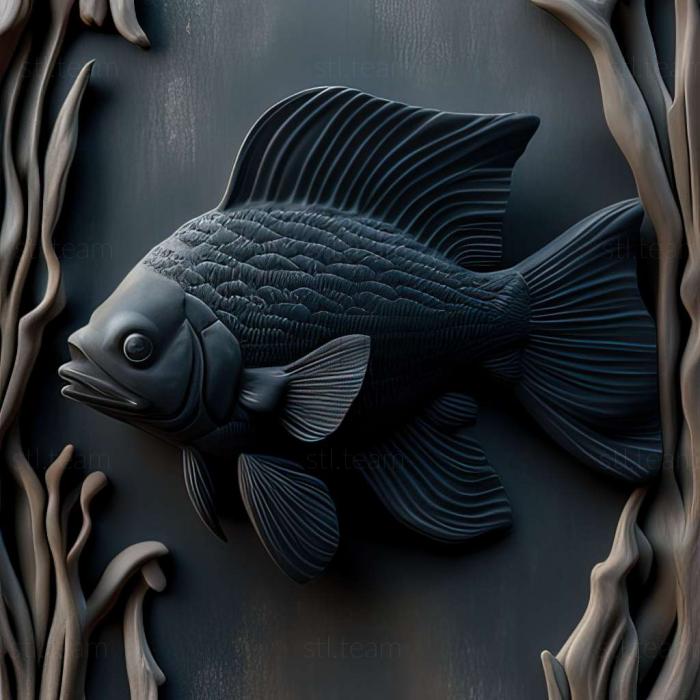 Animals Dark grey oranda fish