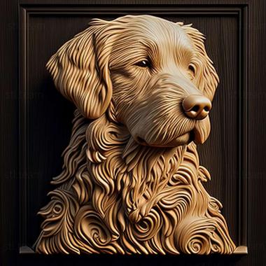 3D model Curly  haired retriever dog (STL)