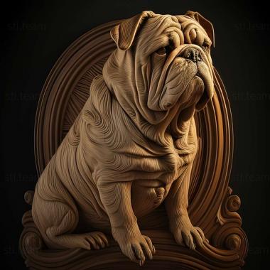 3D model Continental Bulldog dog (STL)