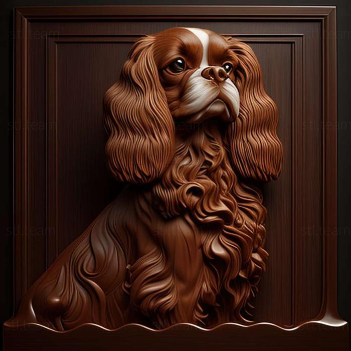 3D model Cavalier King Charles Spaniel dog (STL)