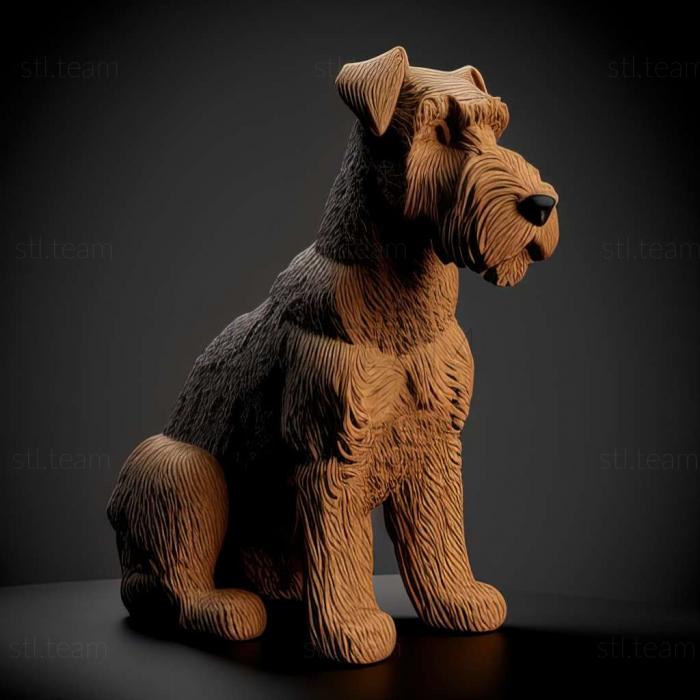 3D model Airedale Terrier dog (STL)