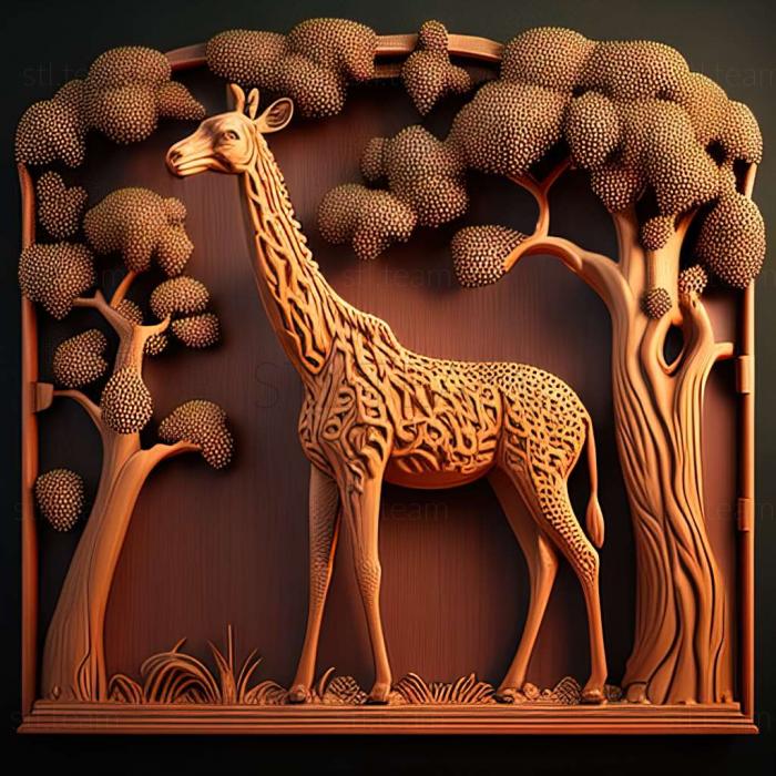 3D модель Луговой жираф известное животное (STL)