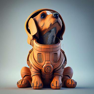 3D model Asterisk cosmonaut dog famous animal (STL)