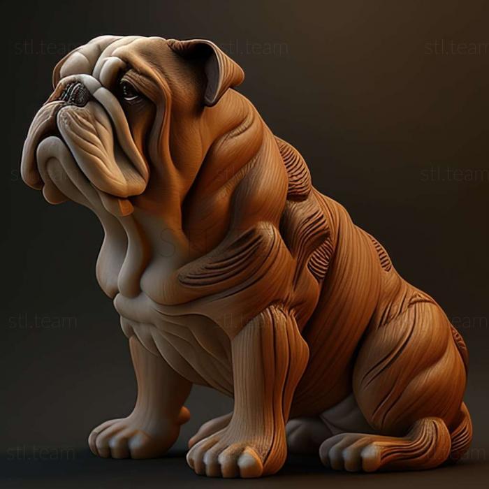 3D модель Собака англійський бульдог (STL)