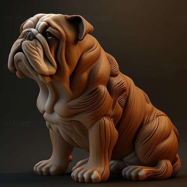 3D model English Bulldog dog (STL)