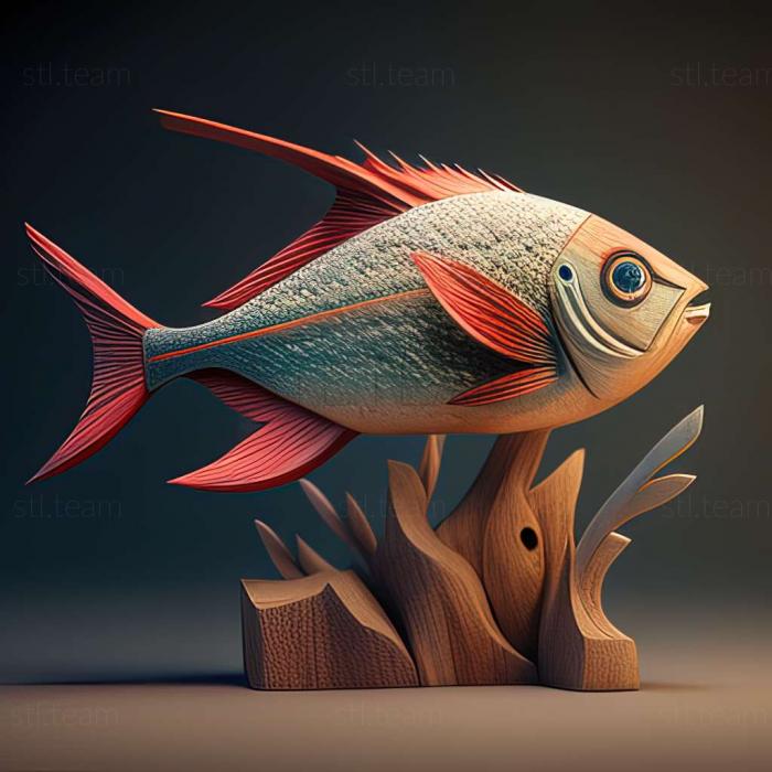3D модель Красная пятнистая рыба-тетра (STL)