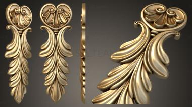 3D model Set of carved overlays. Bracket, Baguette, decor (STL)