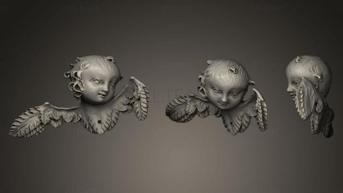 3d модели ангелы Крылатая голова Ангела 18-го века Неизвестного скульптора