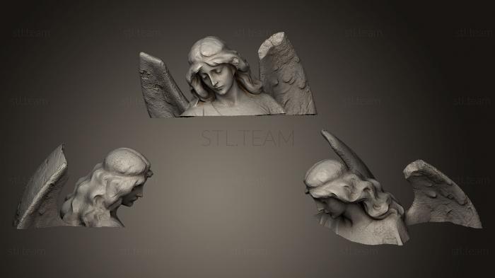 Кладбищенская скульптура голова и крылья
